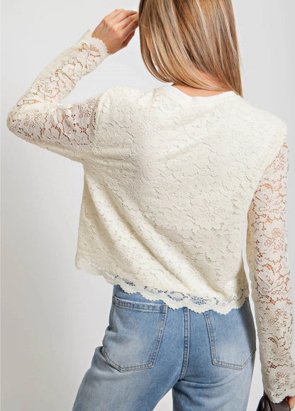 Ivory Double Layered Lace Top