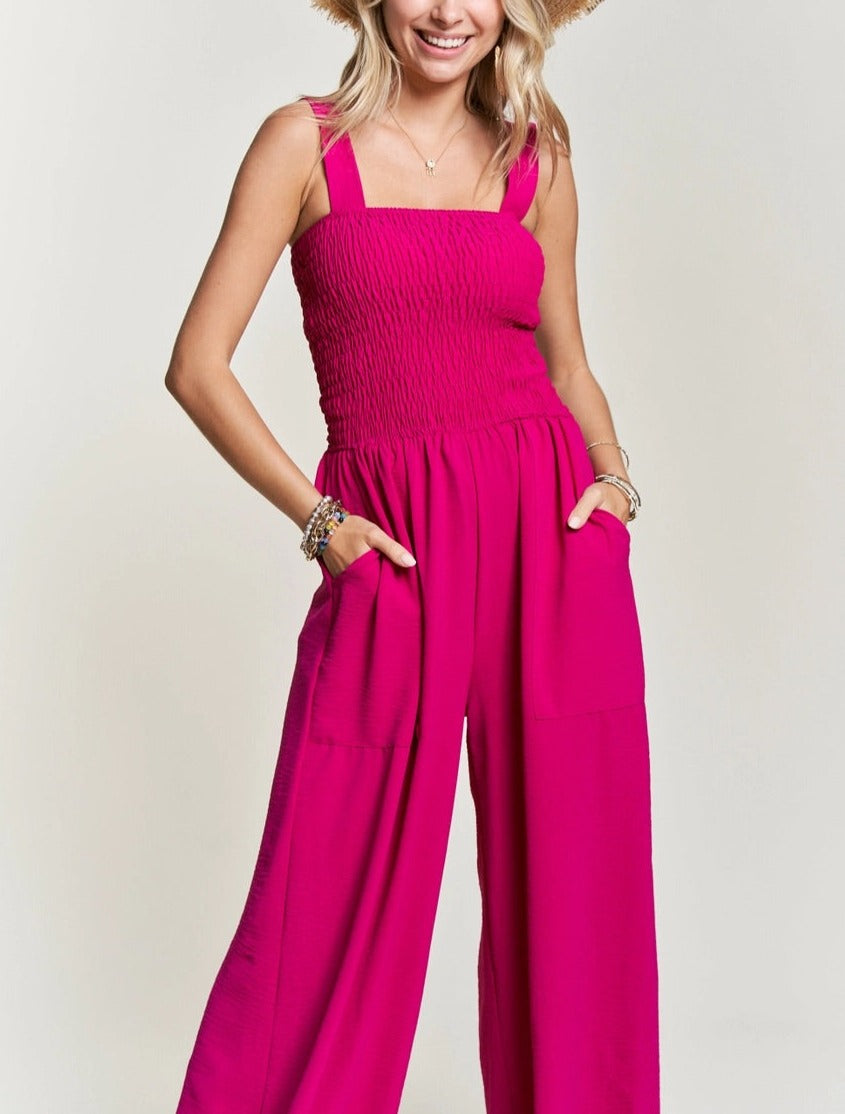 Magenta Wide Leg Jumpsuit