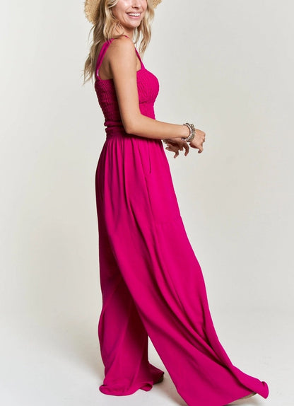 Magenta Wide Leg Jumpsuit