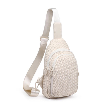 Beyond the Horizon Woven Sling Backpack / Crossbody Bag - Cream