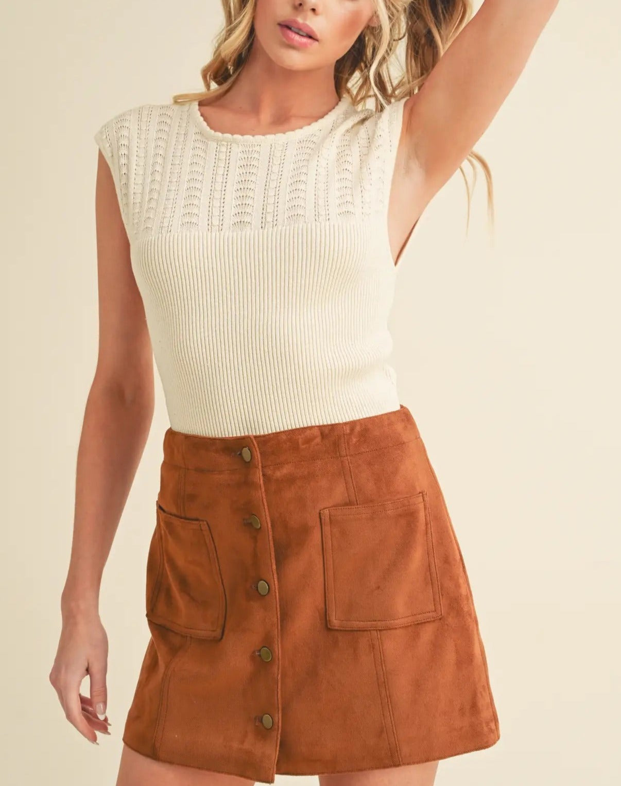 Natural Knit Sleeveless Sweater