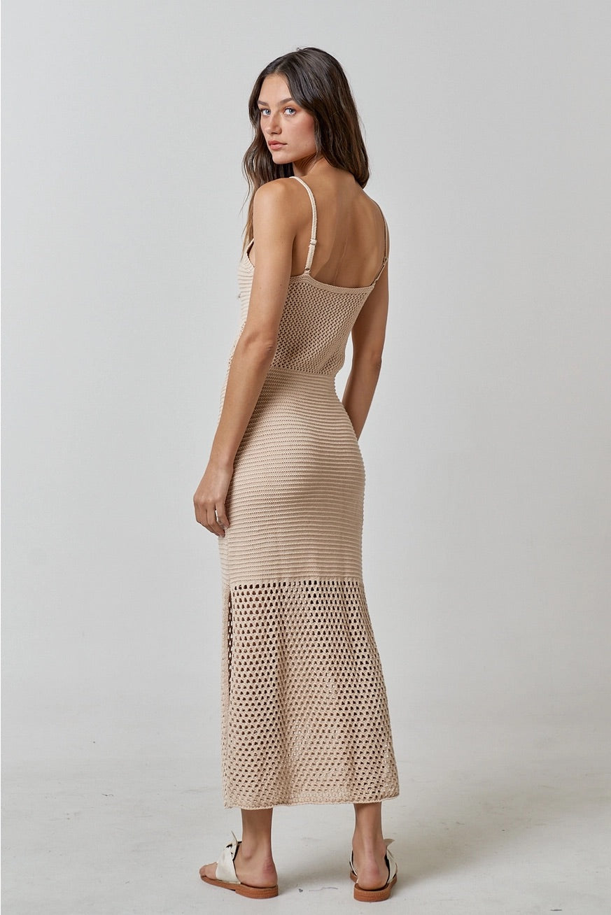 Serene Sands Rosette Maxi Dress