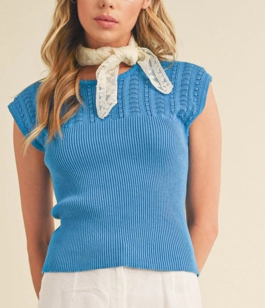 Azure Knit Sleeveless Sweater