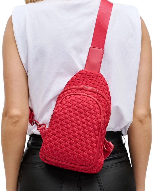 Beyond the Horizon Women's Woven Sling Crossbody / Backpack - Red