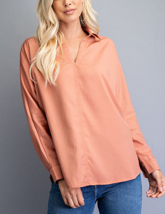 Desert Blush High-Low Long Sleeve Tunic