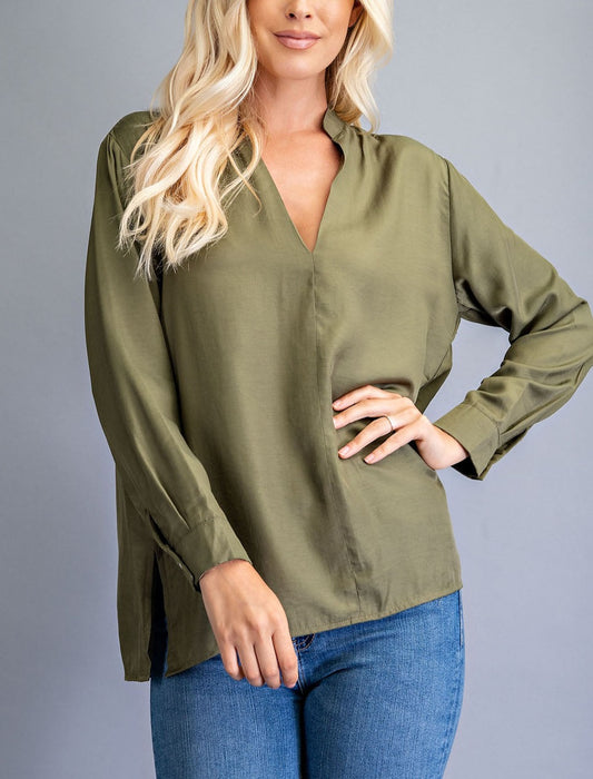 Olive Long Sleeve Tunic Top