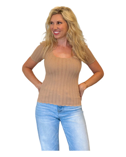 Driftwood Ribbed Lightweight Top