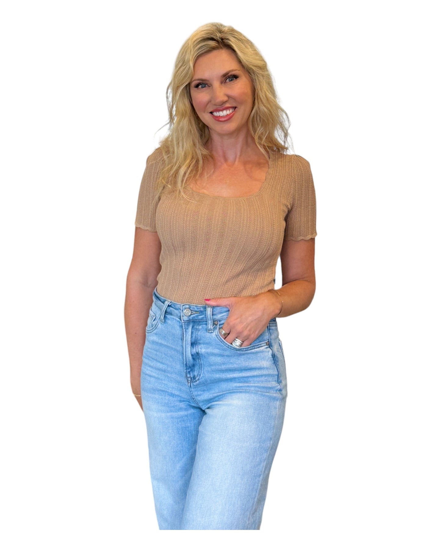 Driftwood Ribbed Lightweight Top