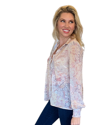 Paige Floral Paisley Long Sleeve Blouse