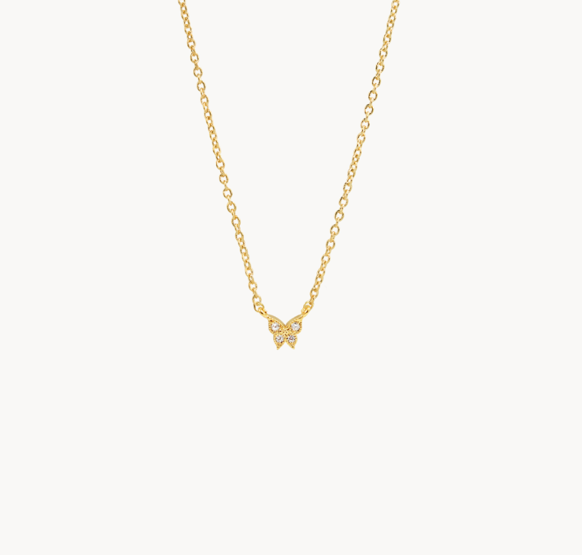 Dainty Butterfly 14K Gold Dipped Necklace