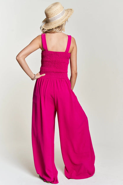 Magenta Wide Leg Jumpsuit