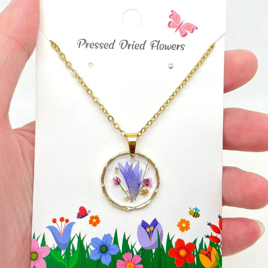 Dried Flower Pendant Necklace (Baby's Breath)