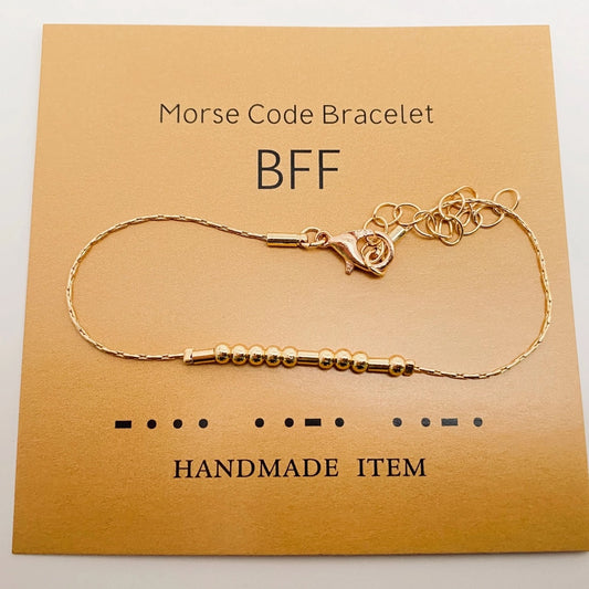 Golden Morse Code Inspiration Bracelet - BFF