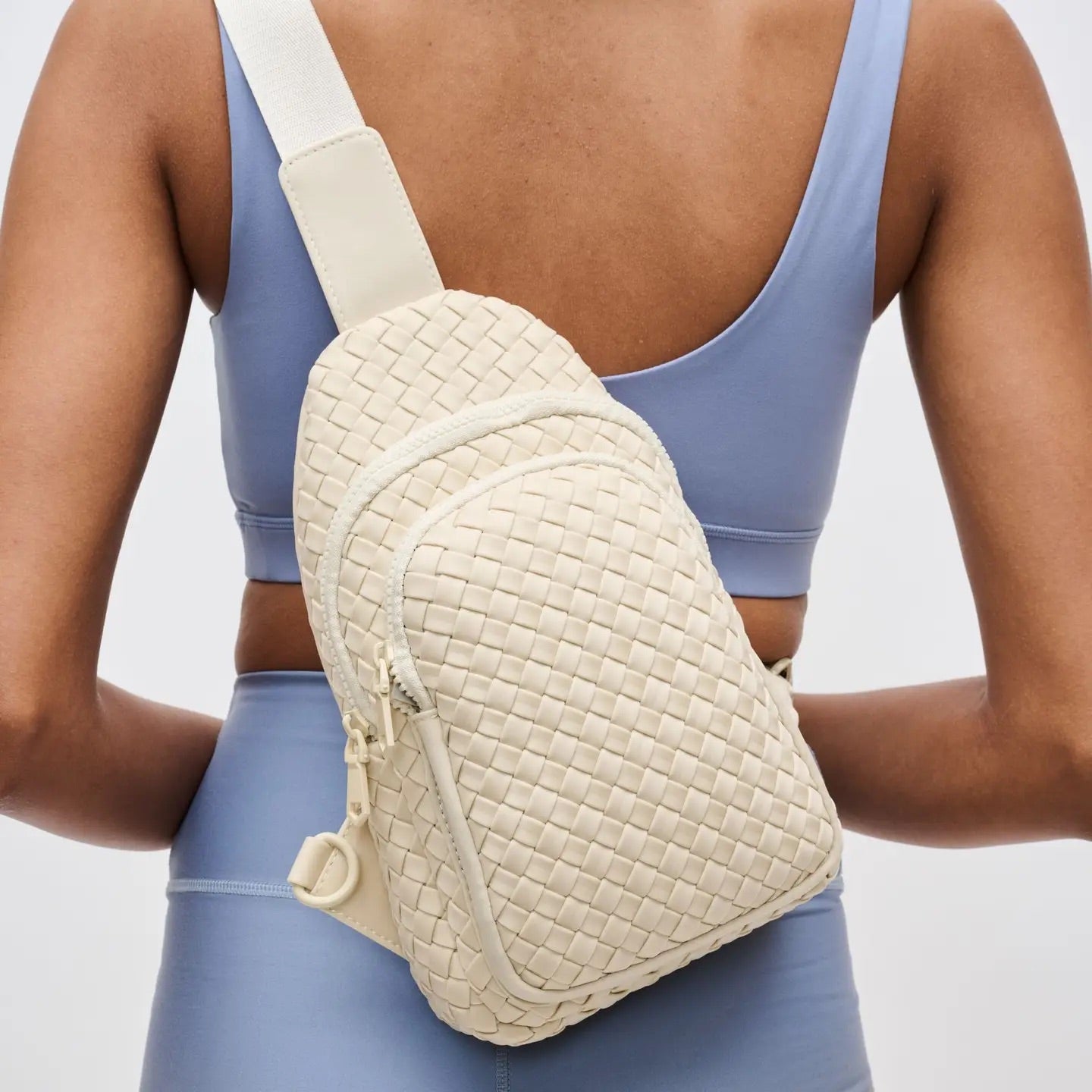 Beyond the Horizon Woven Sling Backpack / Crossbody Bag - Cream