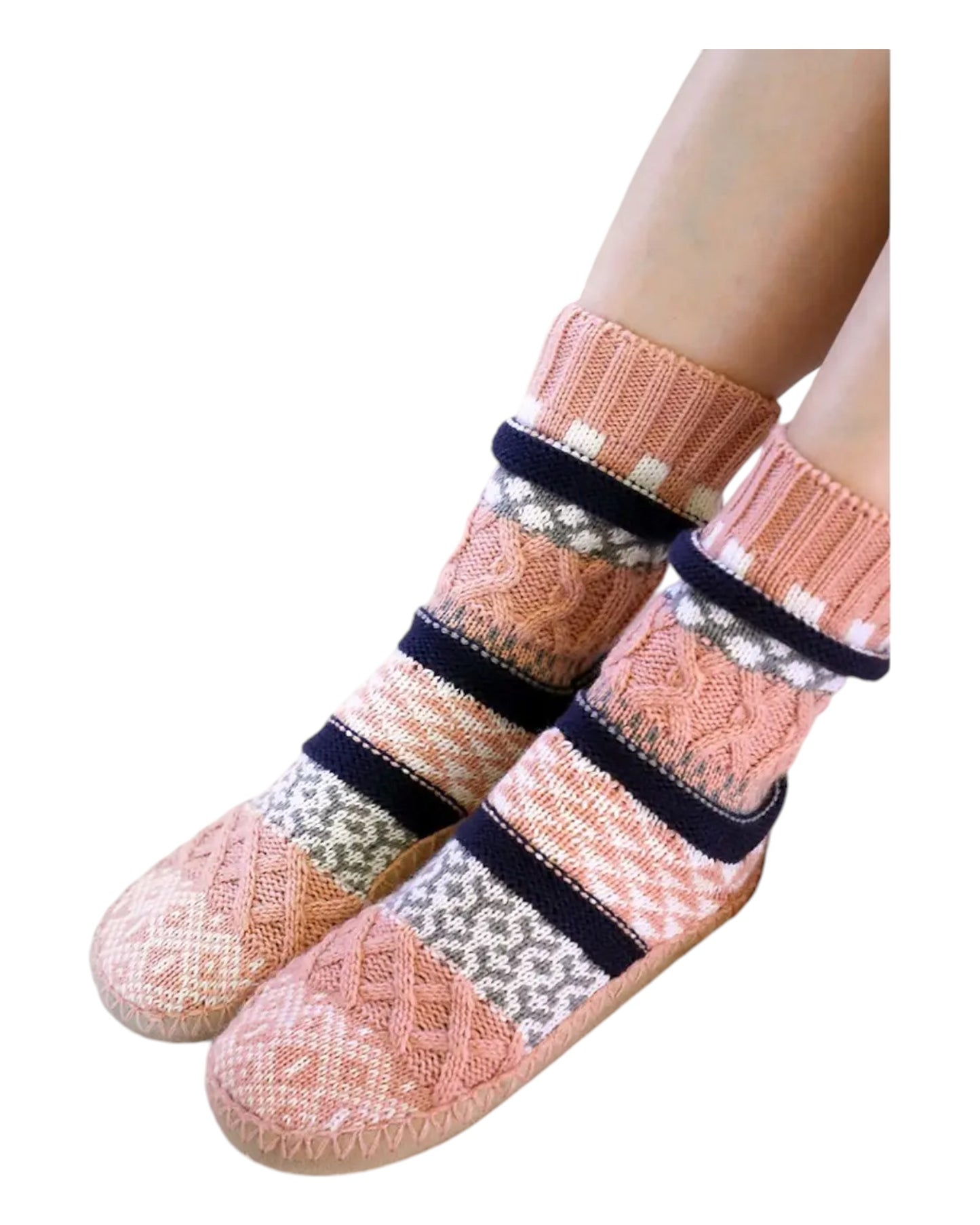 Pink Nordic Slipper Sock Bootie