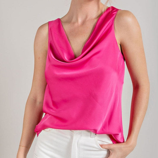 Peony Pink Cowl Top