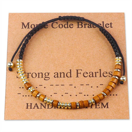 Morse Code "Strong and Fearless" Bracelet